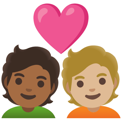 Couple with Heart: Person, Person, Medium-dark Skin Tone, Medium-light Skin Tone