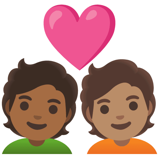 Couple with Heart: Person, Person, Medium-dark Skin Tone, Medium Skin Tone