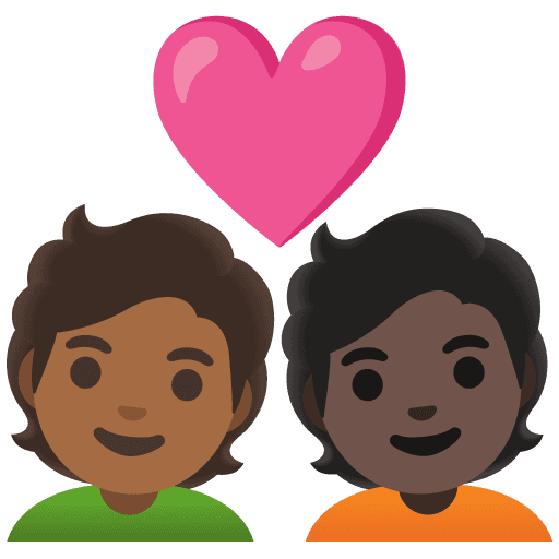 Couple with Heart: Person, Person, Medium-dark Skin Tone, Dark Skin Tone