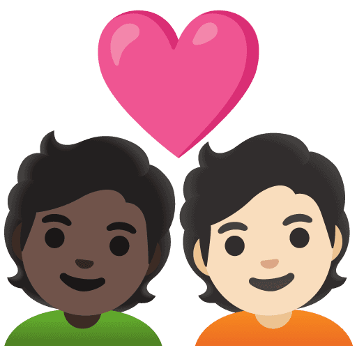 Couple with Heart: Person, Person, Dark Skin Tone, Light Skin Tone