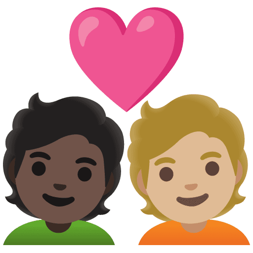Couple with Heart: Person, Person, Dark Skin Tone, Medium-light Skin Tone
