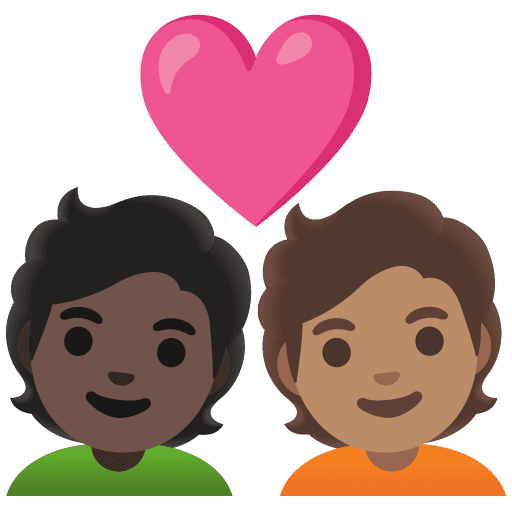 Couple with Heart: Person, Person, Dark Skin Tone, Medium Skin Tone