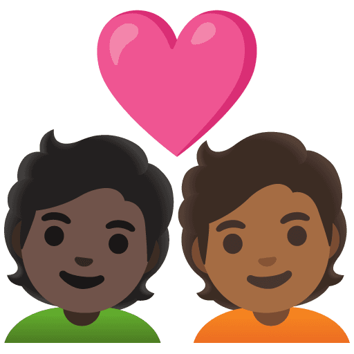 Couple with Heart: Person, Person, Dark Skin Tone, Medium-dark Skin Tone