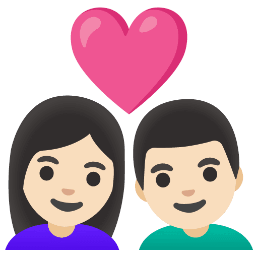 Couple with Heart: Woman, Man, Light Skin Tone