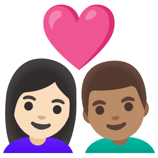 Couple with Heart: Woman, Man, Light Skin Tone, Medium Skin Tone
