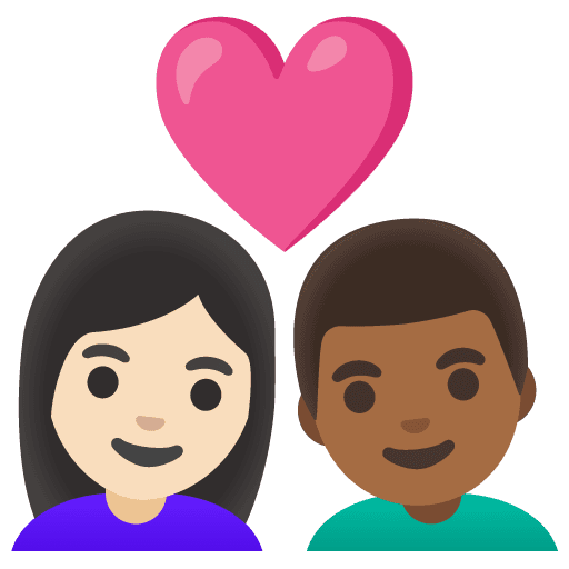 Couple with Heart: Woman, Man, Light Skin Tone, Medium-dark Skin Tone