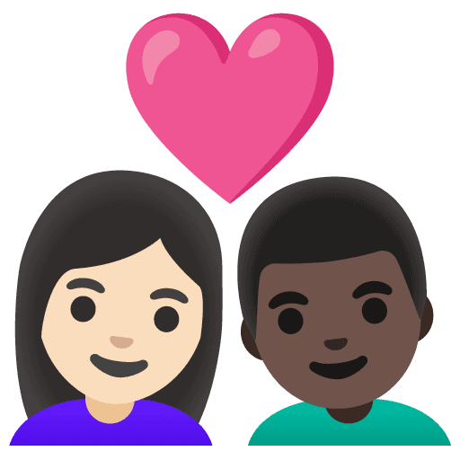 Couple with Heart: Woman, Man, Light Skin Tone, Dark Skin Tone