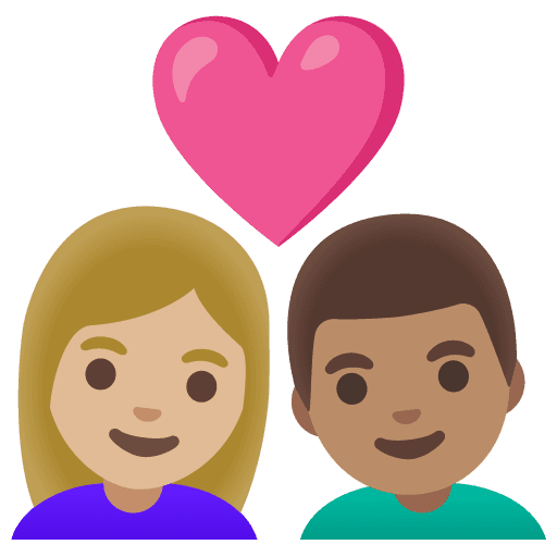 Couple with Heart: Woman, Man, Medium-light Skin Tone, Medium Skin Tone