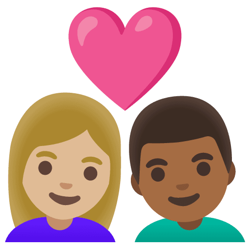 Couple with Heart: Woman, Man, Medium-light Skin Tone, Medium-dark Skin Tone