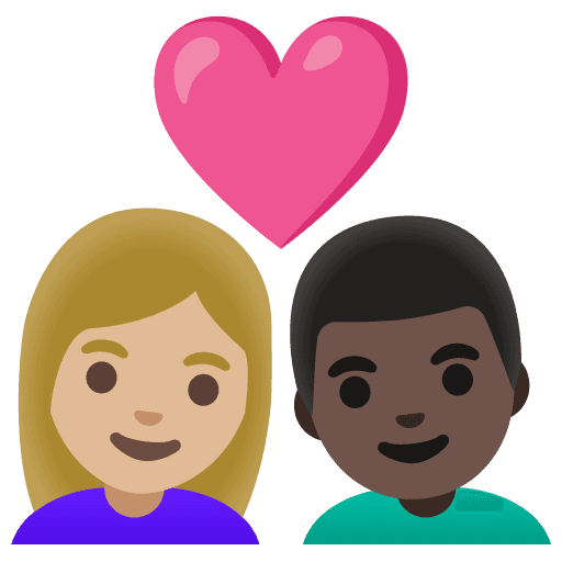 Couple with Heart: Woman, Man, Medium-light Skin Tone, Dark Skin Tone