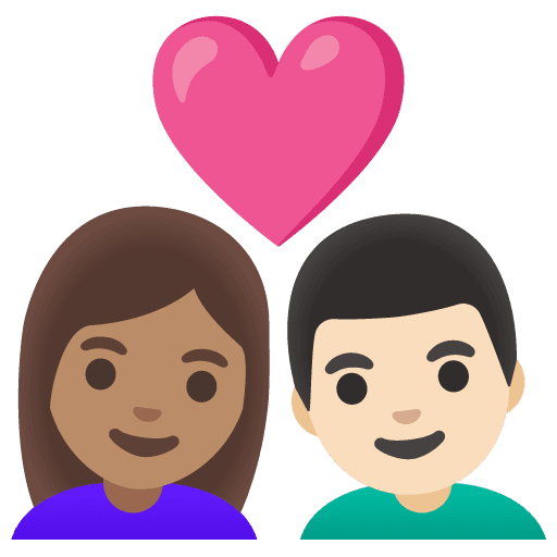 Couple with Heart: Woman, Man, Medium Skin Tone, Light Skin Tone