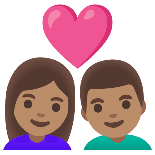 Couple with Heart: Woman, Man, Medium Skin Tone