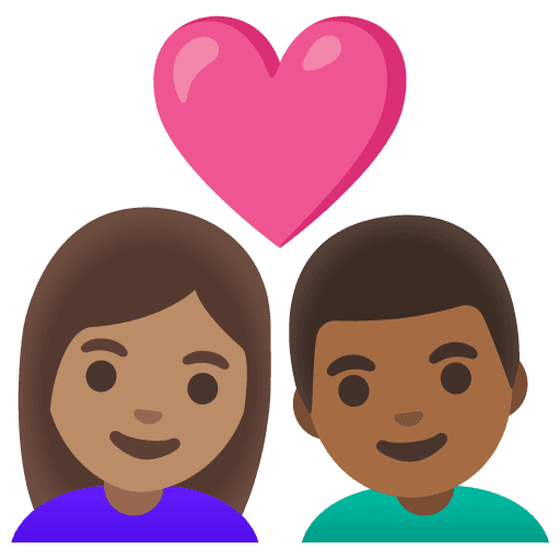 Couple with Heart: Woman, Man, Medium Skin Tone, Medium-dark Skin Tone