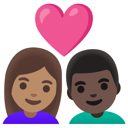 Couple with Heart: Woman, Man, Medium Skin Tone, Dark Skin Tone