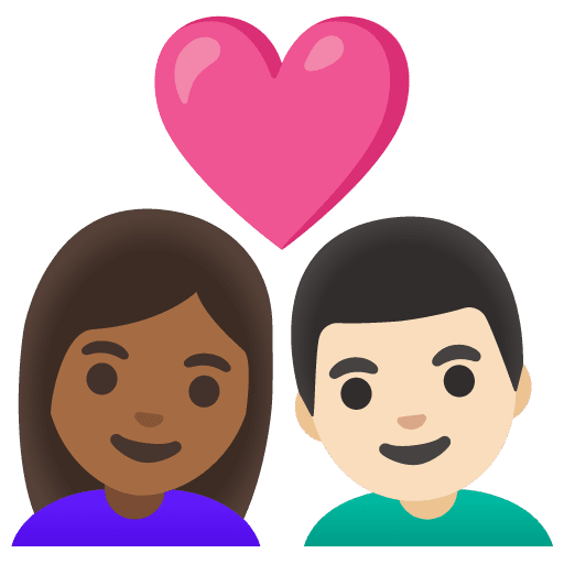 Couple with Heart: Woman, Man, Medium-dark Skin Tone, Light Skin Tone