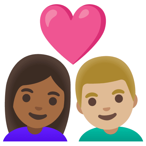 Couple with Heart: Woman, Man, Medium-dark Skin Tone, Medium-light Skin Tone