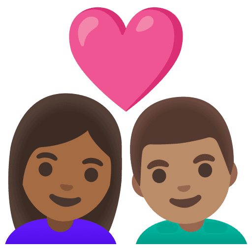 Couple with Heart: Woman, Man, Medium-dark Skin Tone, Medium Skin Tone