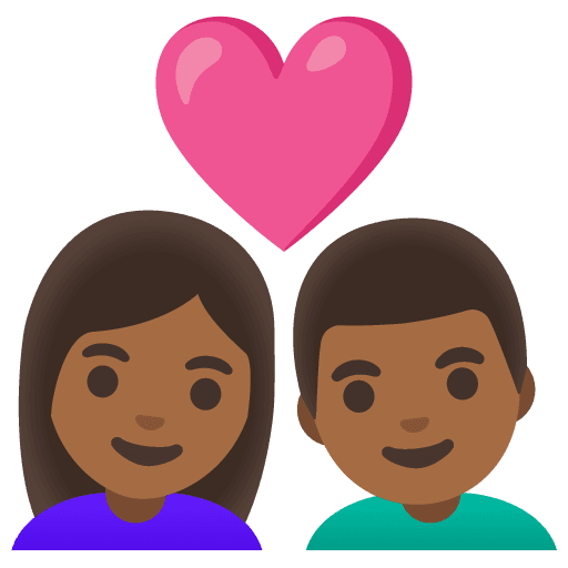 Couple with Heart: Woman, Man, Medium-dark Skin Tone