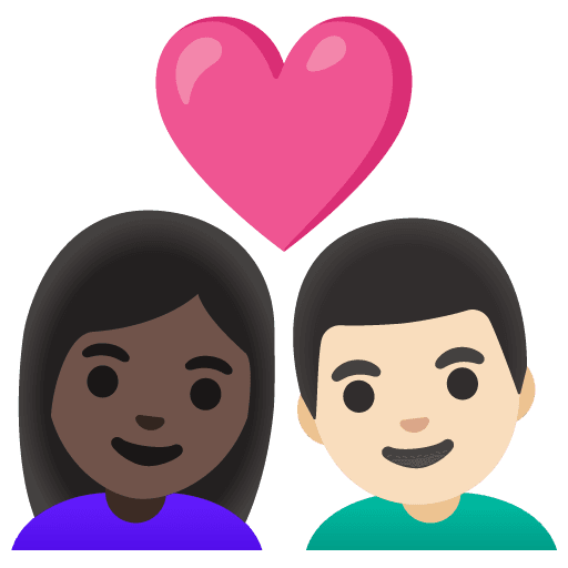 Couple with Heart: Woman, Man, Dark Skin Tone, Light Skin Tone