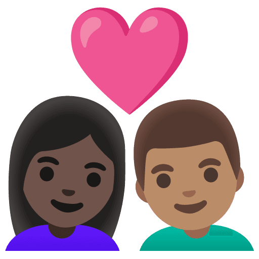 Couple with Heart: Woman, Man, Dark Skin Tone, Medium Skin Tone
