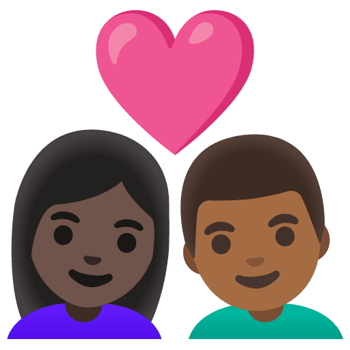 Couple with Heart: Woman, Man, Dark Skin Tone, Medium-dark Skin Tone