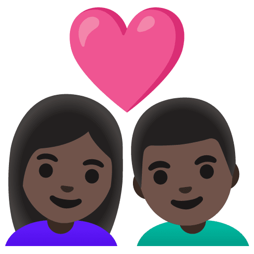 Couple with Heart: Woman, Man, Dark Skin Tone