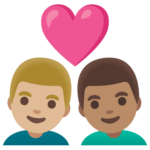 Couple with Heart: Man, Man, Medium-light Skin Tone, Medium Skin Tone
