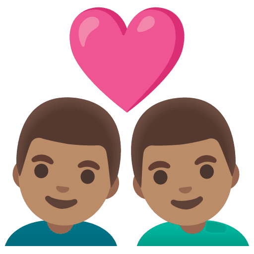 Couple with Heart: Man, Man, Medium Skin Tone