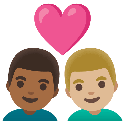 Couple with Heart: Man, Man, Medium-dark Skin Tone, Medium-light Skin Tone