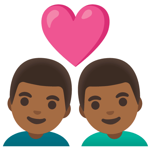 Couple with Heart: Man, Man, Medium-dark Skin Tone
