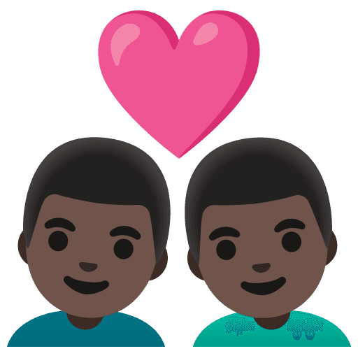 Couple with Heart: Man, Man, Dark Skin Tone