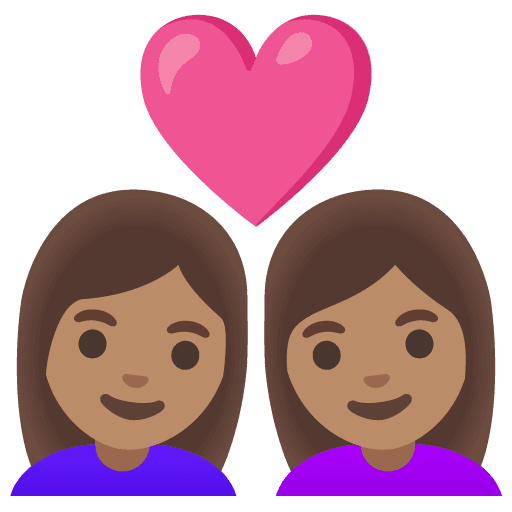 Couple with Heart: Woman, Woman, Medium Skin Tone