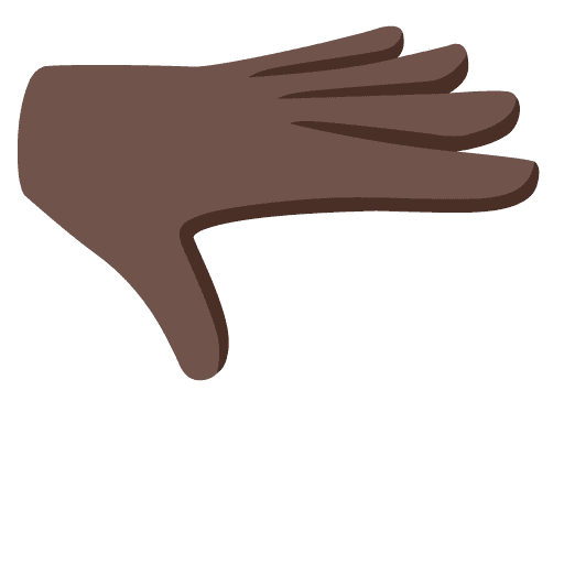 Palm Down Hand: Dark Skin Tone