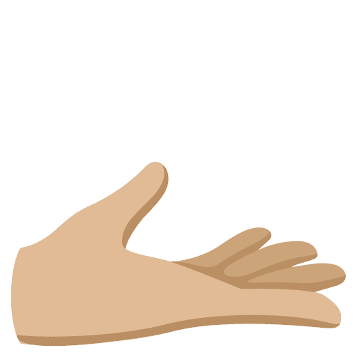 Palm Up Hand: Medium-light Skin Tone