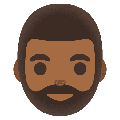 Man: Medium-dark Skin Tone, Beard