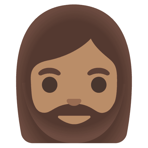 Woman: Medium Skin Tone, Beard