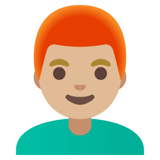 Man: Medium-light Skin Tone, Red Hair
