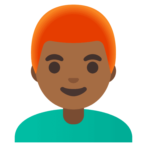 Man: Medium-dark Skin Tone, Red Hair