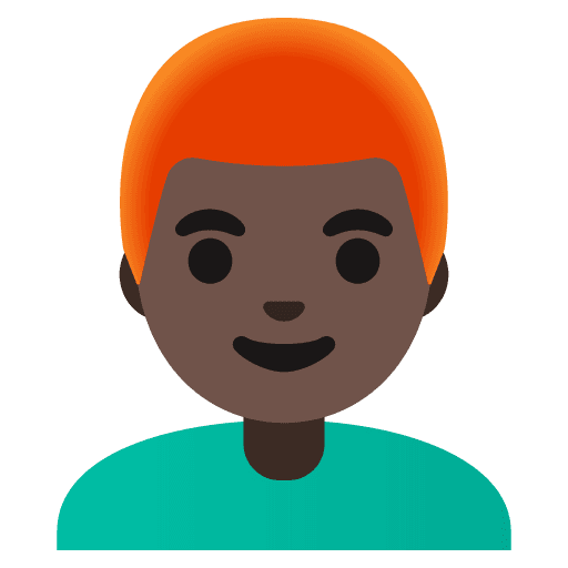 Man: Dark Skin Tone, Red Hair