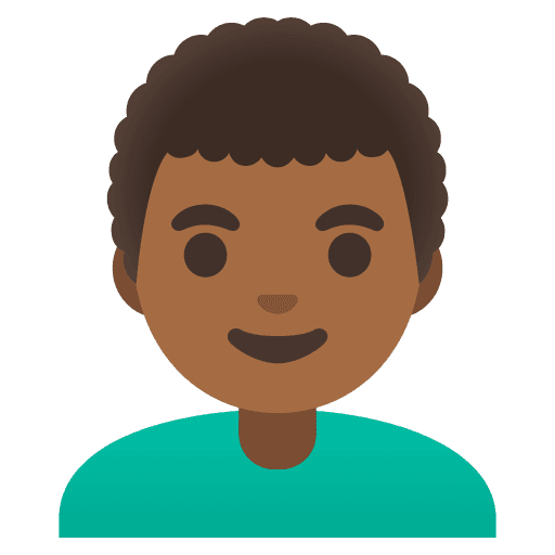 Man: Medium-dark Skin Tone, Curly Hair