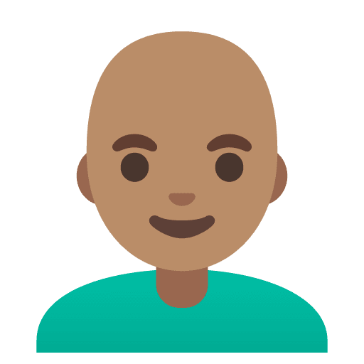 Man: Medium Skin Tone, Bald