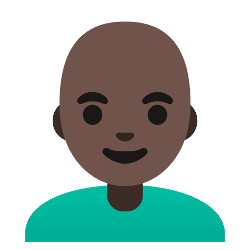 Man: Dark Skin Tone, Bald