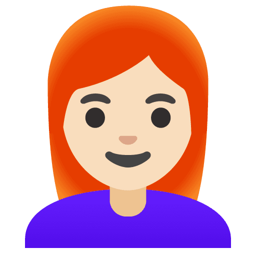 Woman: Light Skin Tone, Red Hair