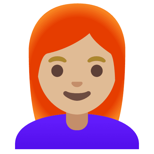 Woman: Medium-light Skin Tone, Red Hair