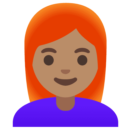 Woman: Medium Skin Tone, Red Hair