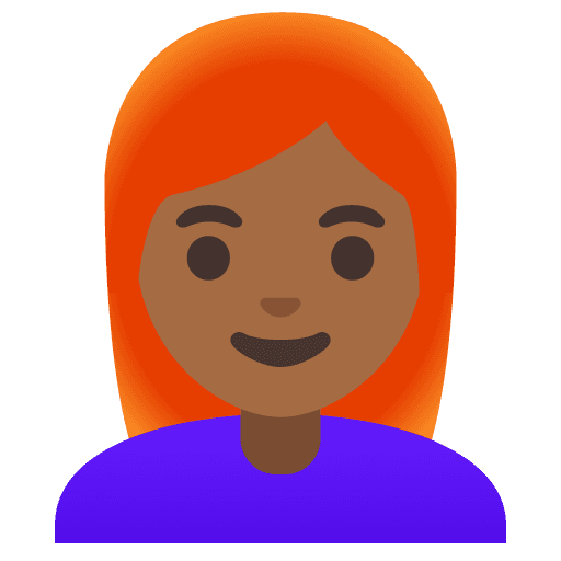 Woman: Medium-dark Skin Tone, Red Hair