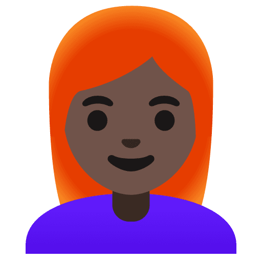 Woman: Dark Skin Tone, Red Hair