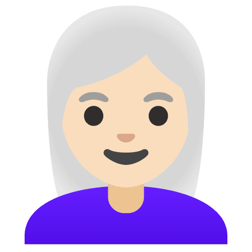 Woman: Light Skin Tone, White Hair