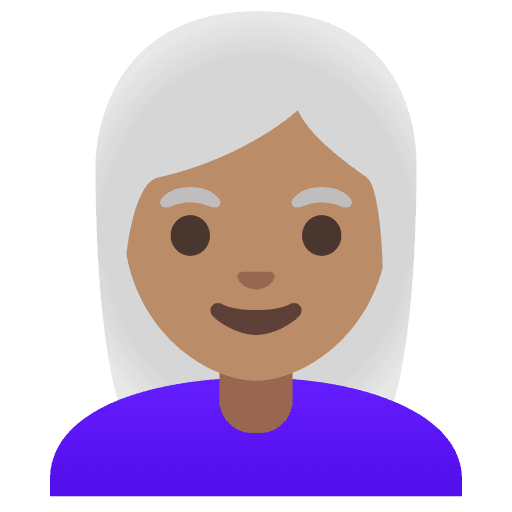 Wanita Rambut Putih: Kulit Sedang