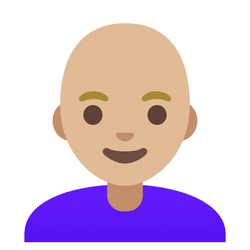 Woman: Medium-light Skin Tone, Bald